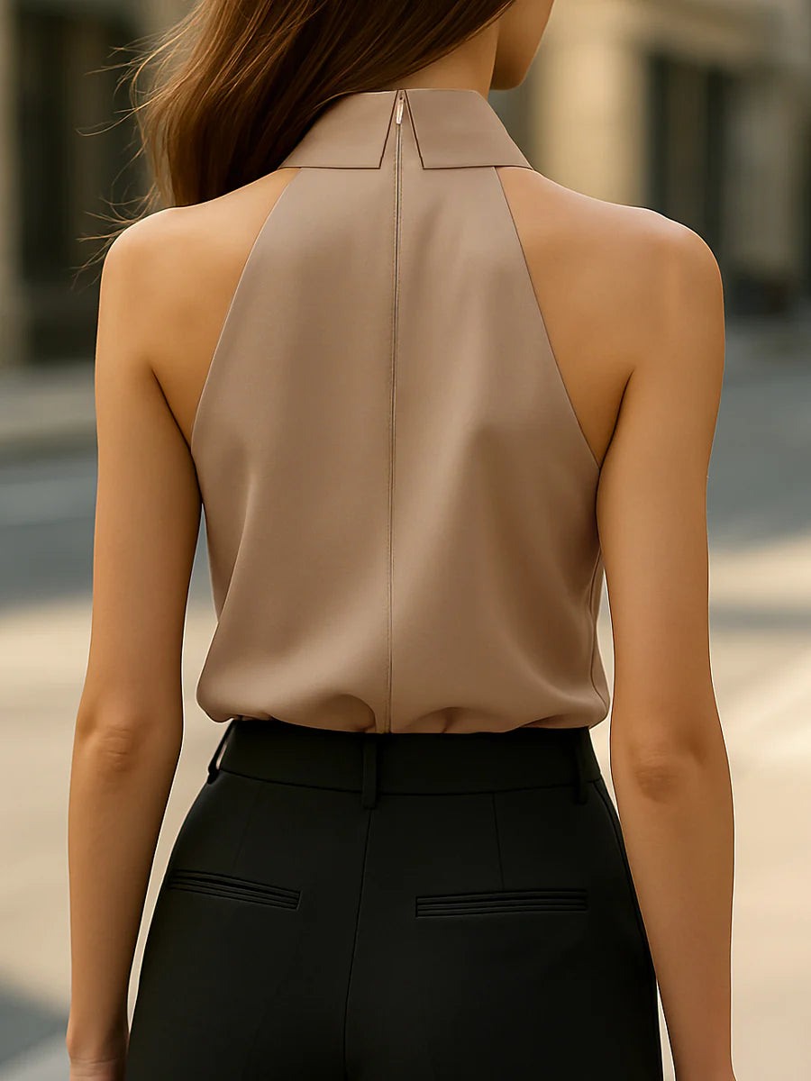Camisole Halter Neck Strap Necktie Top