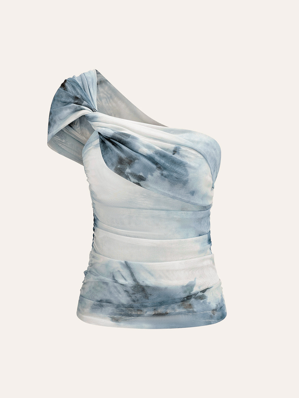 Semi-Sheer One-Shoulder Top