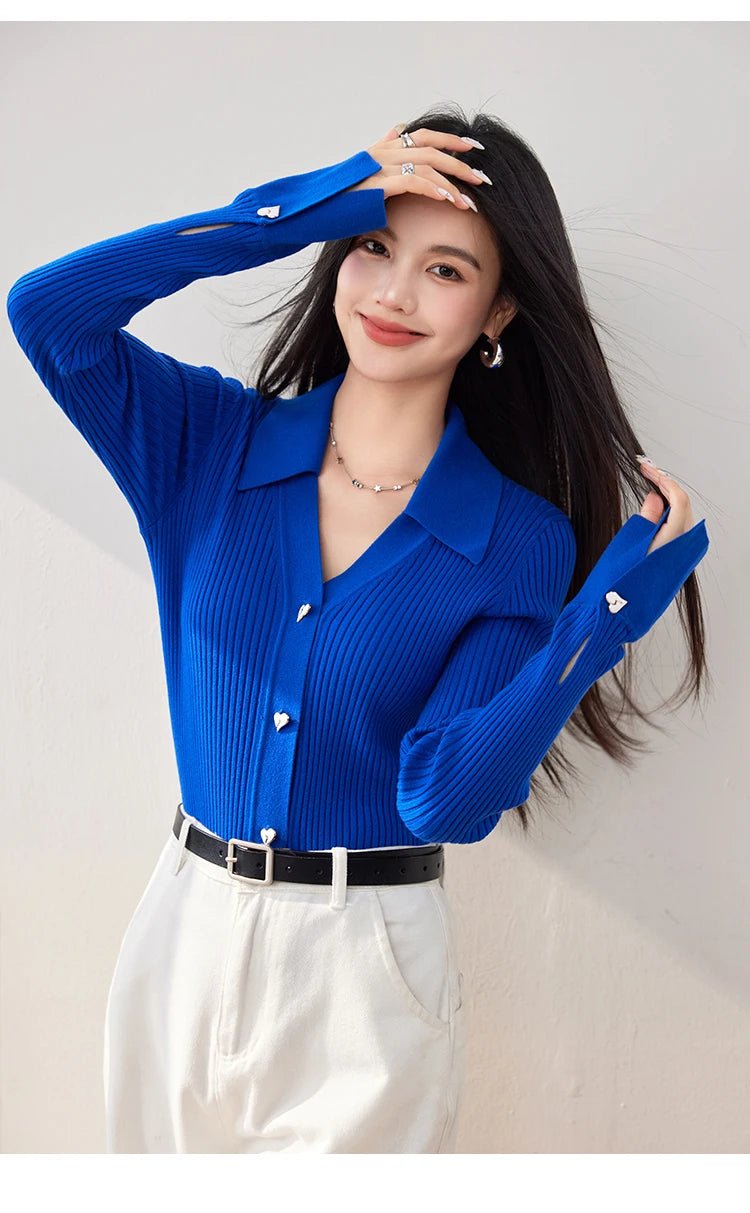 Button - Up Knit Sweater – Cozy Korean Style - LunaKit.LTD