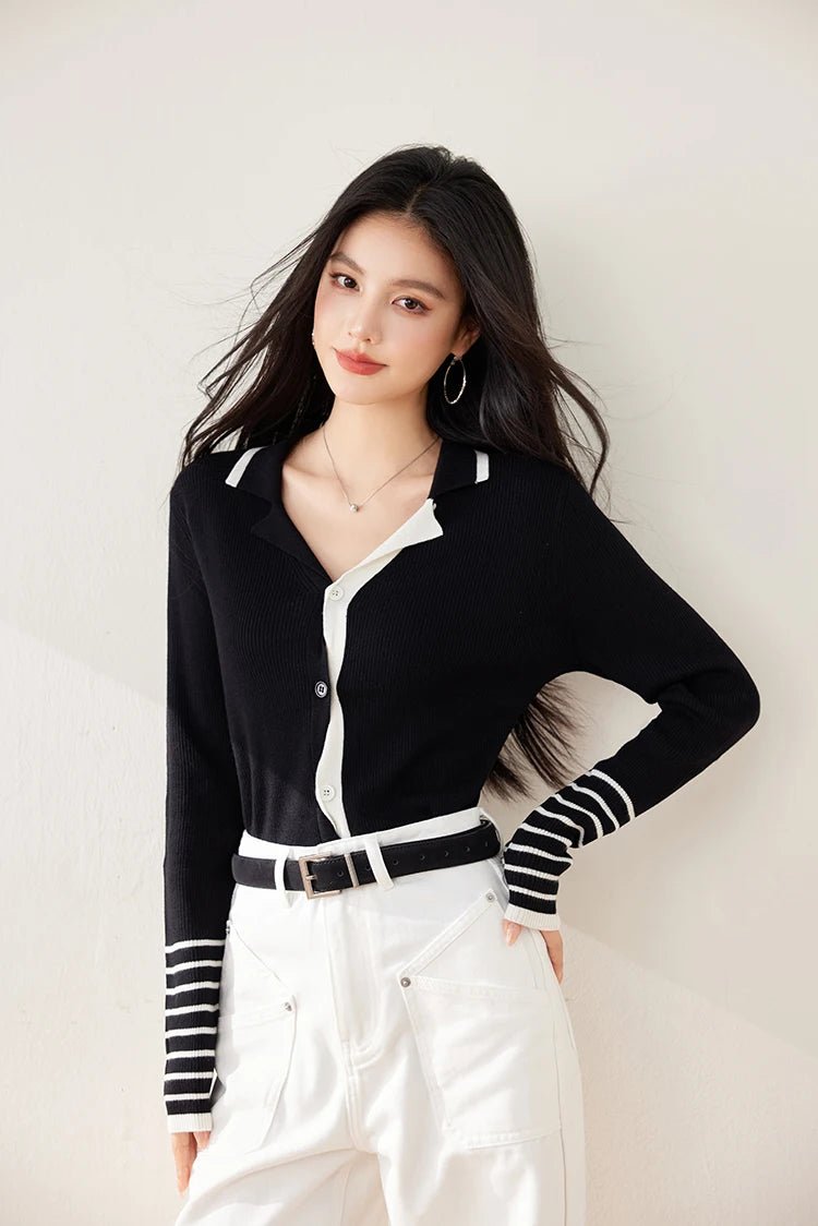 Casual Striped Sweater – Modern Spring Style - LunaKit.LTD