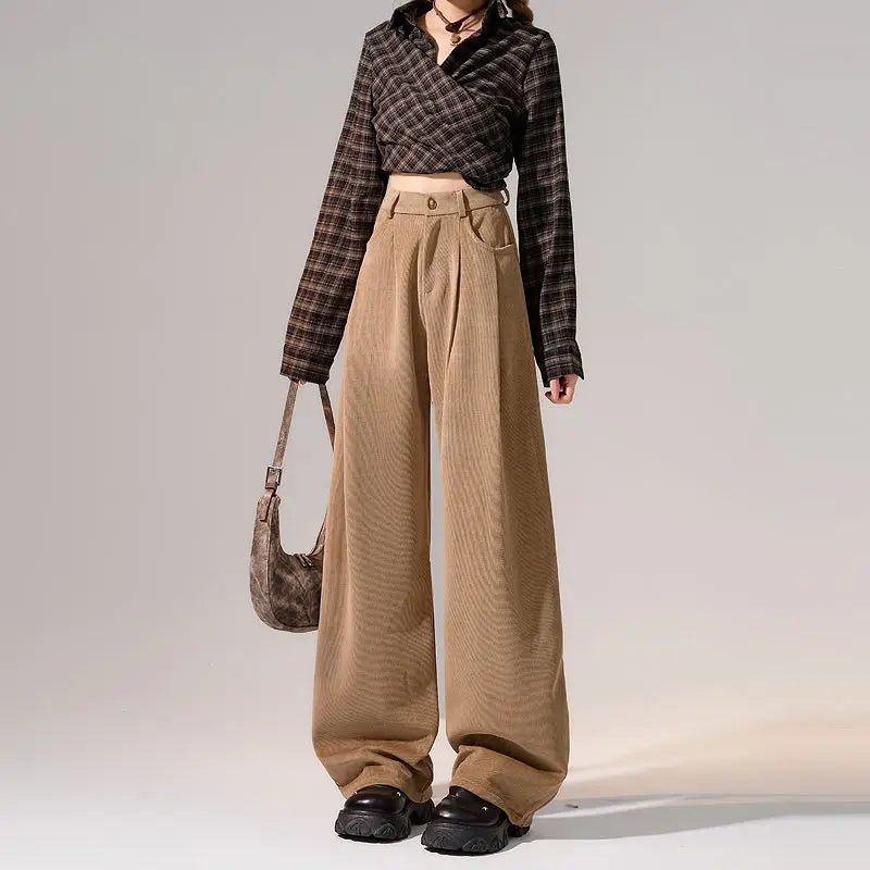 Preppy Chic Trousers – Solid Color Straight - Leg Fit - LunaKit.LTD