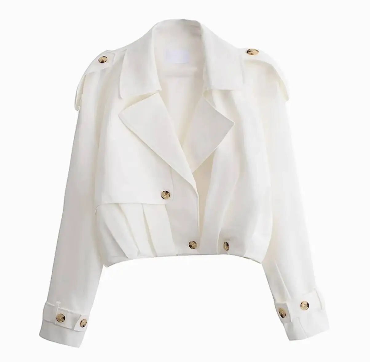 Stylish Short Trench – Lapel Collar with Belted Cuffs - LunaKit.LTD