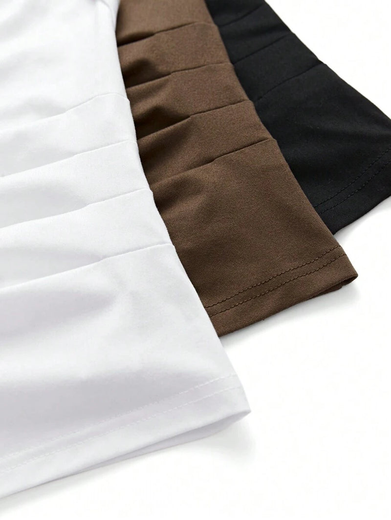 Solid Color Stand Collar Pleated Tank Top