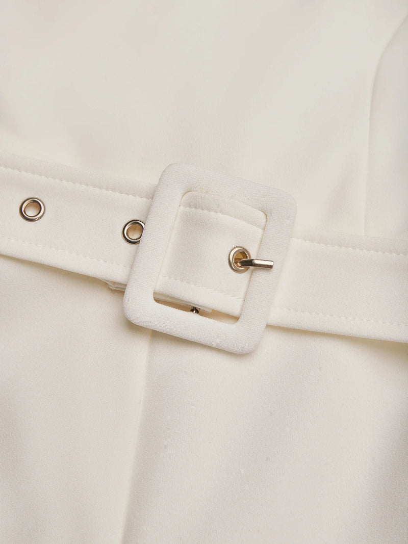 Hollow Solid Color A-line Dress