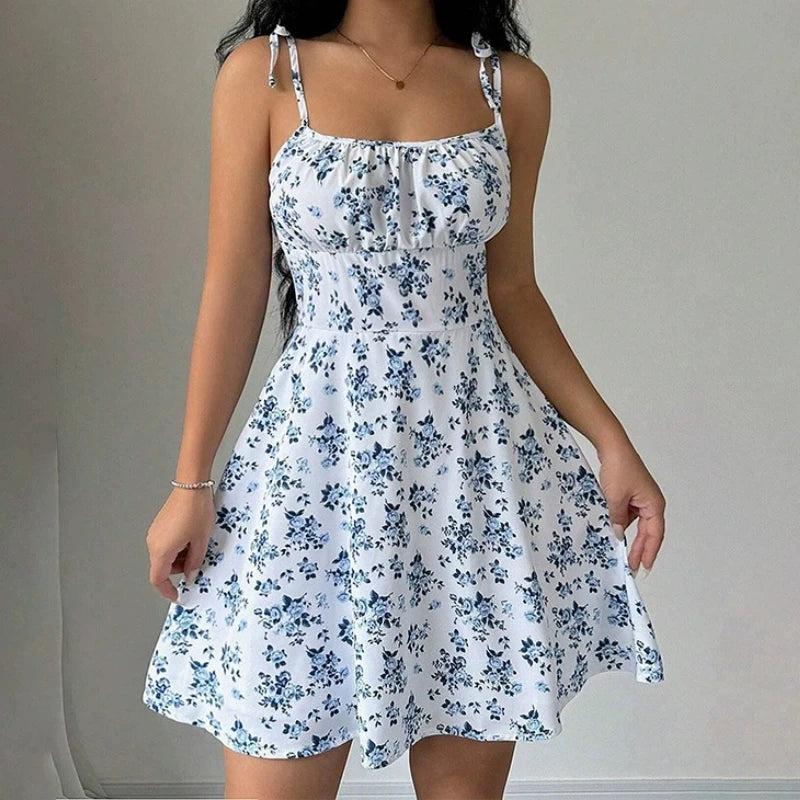Floral Spaghetti Strap Beach Short sundress