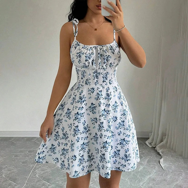 Floral Spaghetti Strap Beach Short sundress