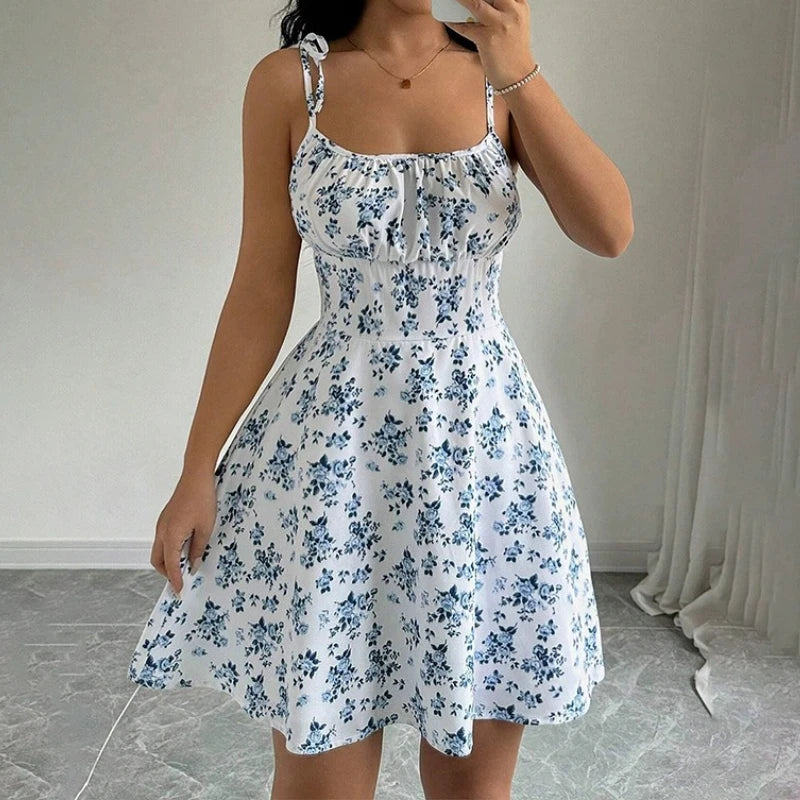 Floral Spaghetti Strap Beach Short sundress