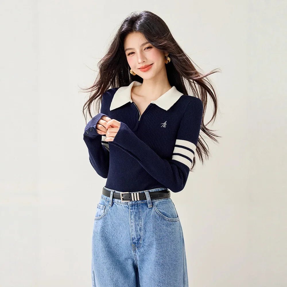 American Vintage Sweater – Slim Fit Long - Sleeve Top - LunaKit.LTD