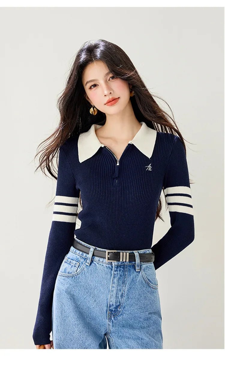 American Vintage Sweater – Slim Fit Long - Sleeve Top - LunaKit.LTD