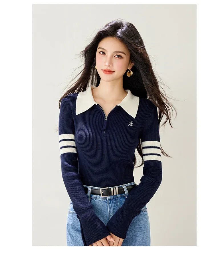 American Vintage Sweater – Slim Fit Long - Sleeve Top - LunaKit.LTD