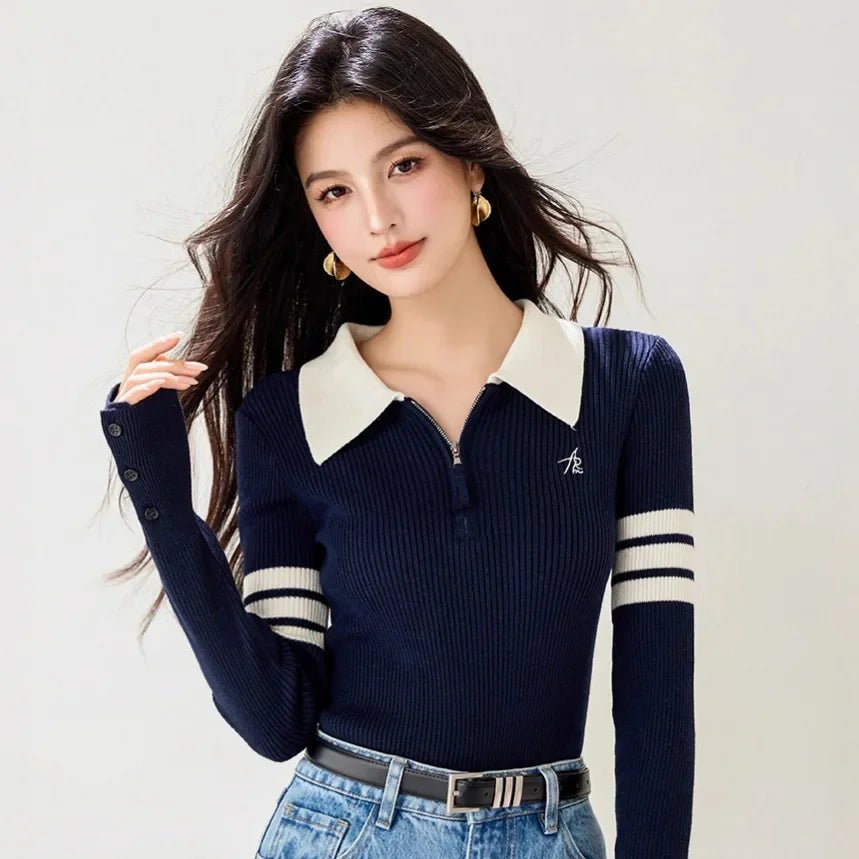 American Vintage Sweater – Slim Fit Long - Sleeve Top - LunaKit.LTD