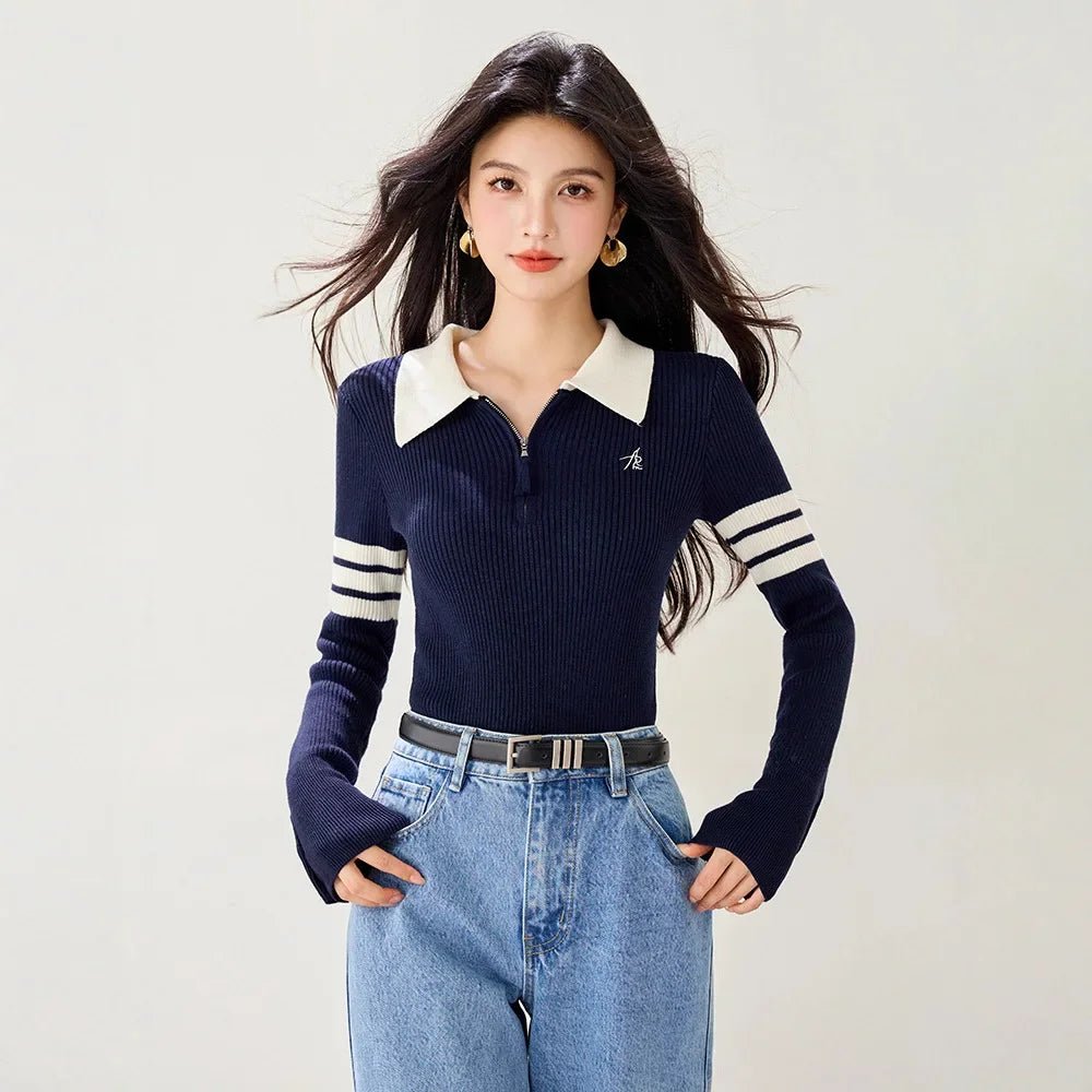American Vintage Sweater – Slim Fit Long - Sleeve Top - LunaKit.LTD