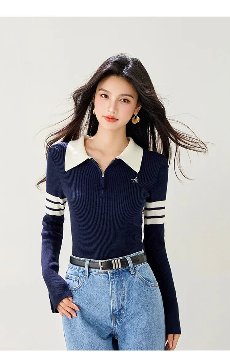 American Vintage Sweater – Slim Fit Long - Sleeve Top - LunaKit.LTD