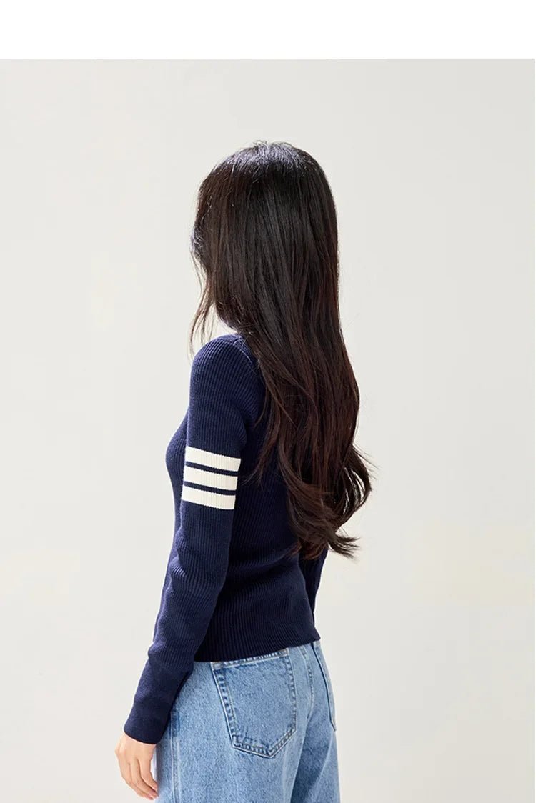 American Vintage Sweater – Slim Fit Long - Sleeve Top - LunaKit.LTD