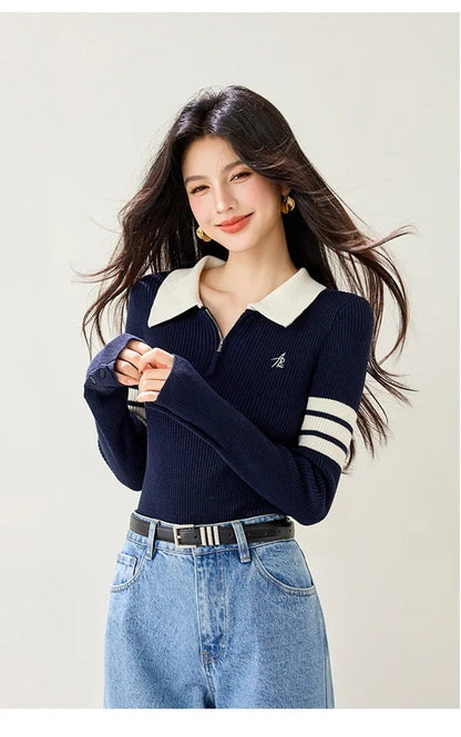 American Vintage Sweater – Slim Fit Long - Sleeve Top - LunaKit.LTD