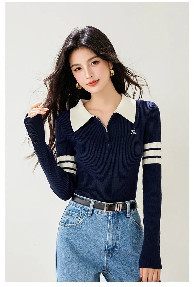 American Vintage Sweater – Slim Fit Long - Sleeve Top - LunaKit.LTD