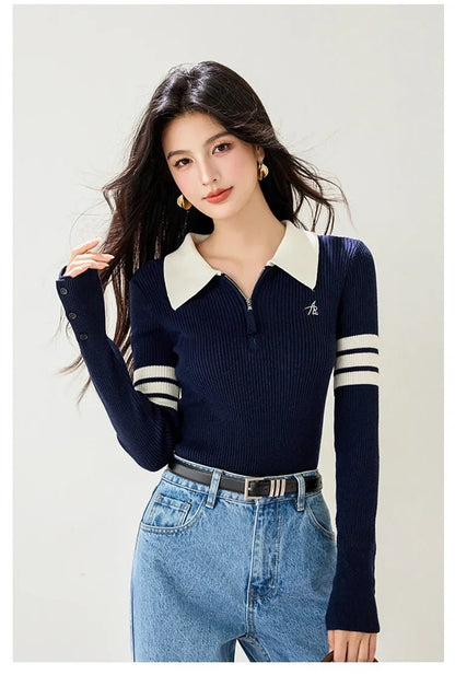 American Vintage Sweater – Slim Fit Long - Sleeve Top - LunaKit.LTD