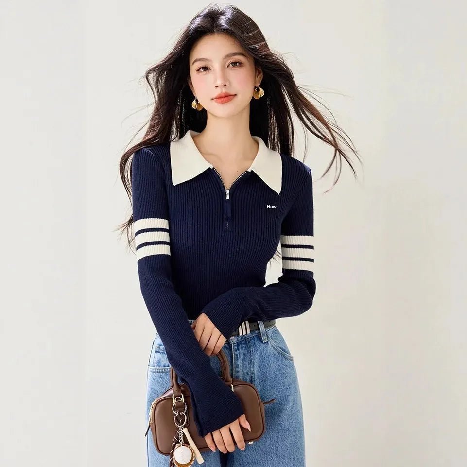 American Vintage Sweater – Slim Fit Long - Sleeve Top - LunaKit.LTD