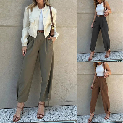 Ankle - Length Pants – Minimal Tailored Fit with Pockets - LunaKit.LTD