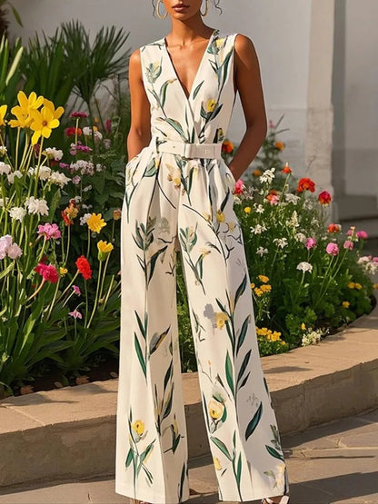 Artistic Print Jumpsuit – High Street Elegance - LunaKit.LTD