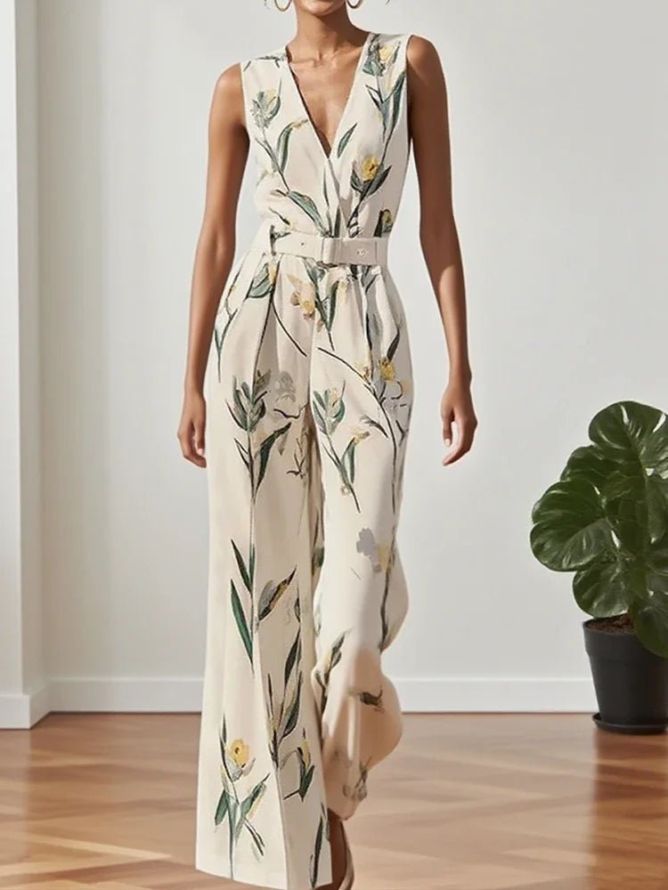 Artistic Print Jumpsuit – High Street Elegance - LunaKit.LTD