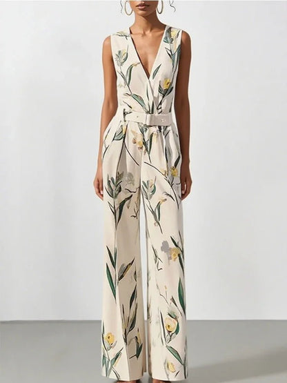 Artistic Print Jumpsuit – High Street Elegance - LunaKit.LTD