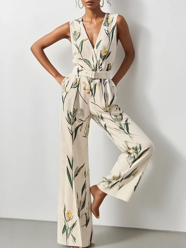 Artistic Print Jumpsuit – High Street Elegance - LunaKit.LTD