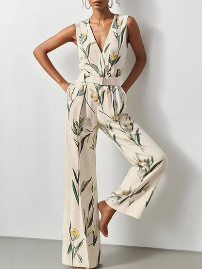 Artistic Print Jumpsuit – High Street Elegance - LunaKit.LTD