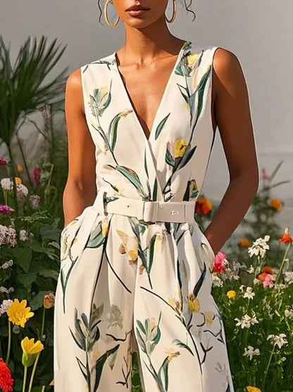 Artistic Print Jumpsuit – High Street Elegance - LunaKit.LTD