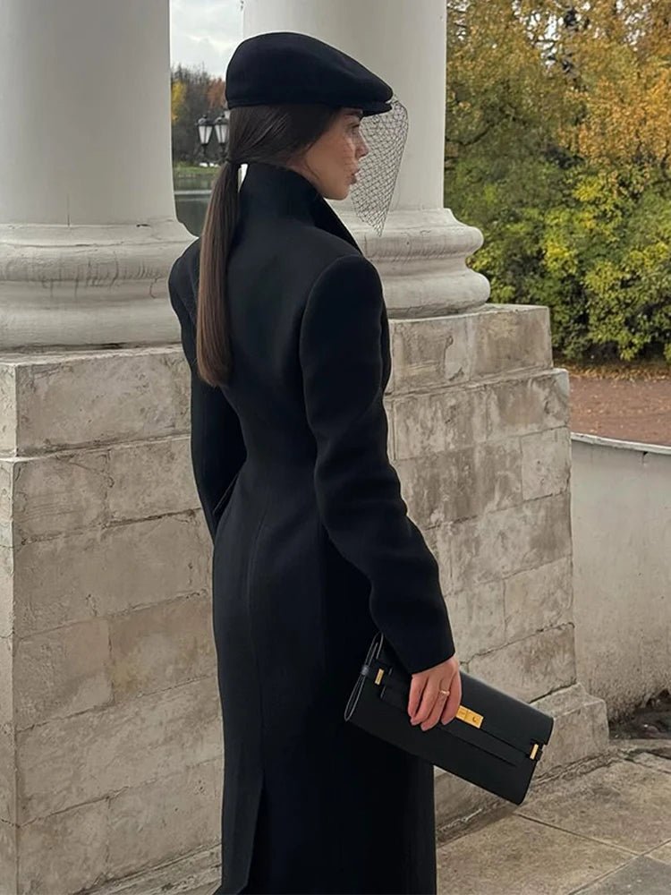 Asymmetric Wrap Wool Maxi Coat – Minimalist Tailoring - LunaKit.LTD