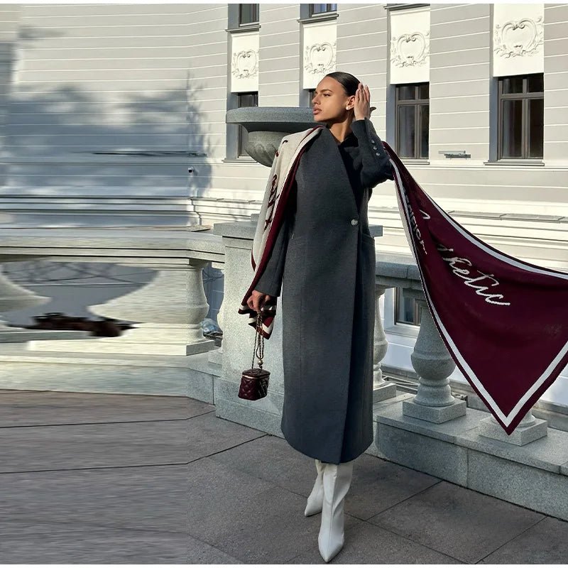 Asymmetric Wrap Wool Maxi Coat – Minimalist Tailoring - LunaKit.LTD