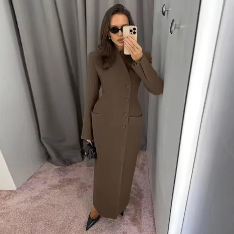 Asymmetric Wrap Wool Maxi Coat – Minimalist Tailoring - LunaKit.LTD