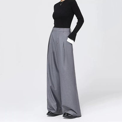 Baggy Grey Pants – Casual High - Waist Harajuku Look - LunaKit.LTD