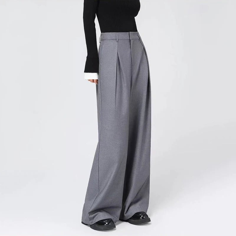 Baggy Grey Pants – Casual High - Waist Harajuku Look - LunaKit.LTD