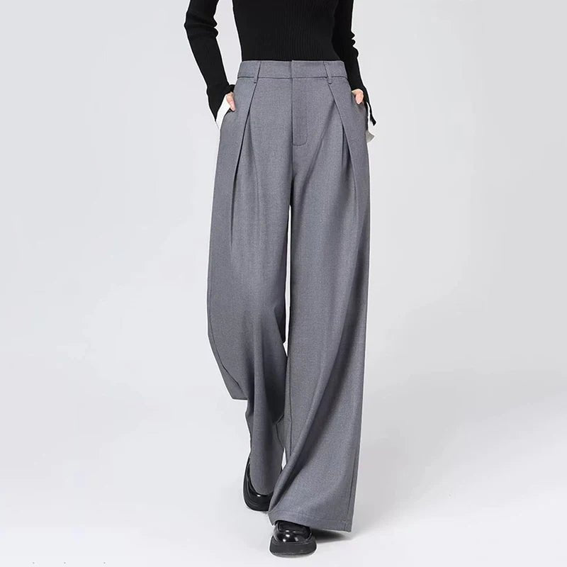 Baggy Grey Pants – Casual High - Waist Harajuku Look - LunaKit.LTD