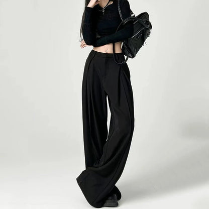 Baggy Grey Pants – Casual High - Waist Harajuku Look - LunaKit.LTD