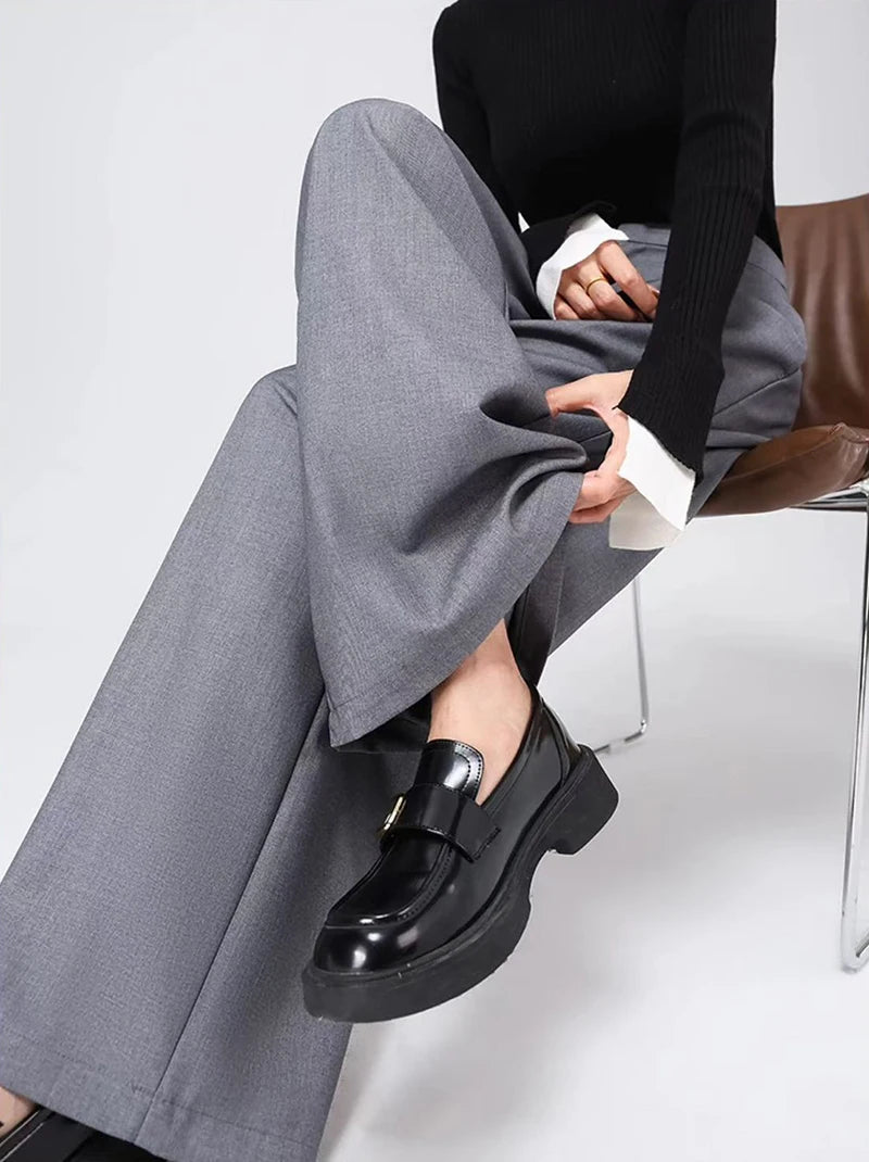 Baggy Grey Pants – Casual High - Waist Harajuku Look - LunaKit.LTD