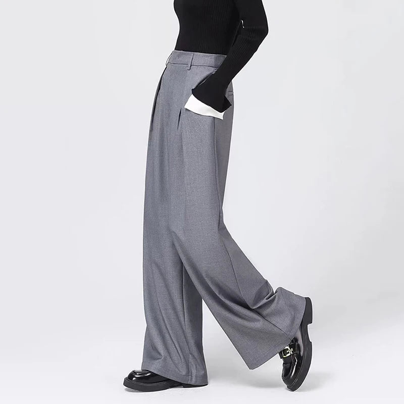 Baggy Grey Pants – Casual High - Waist Harajuku Look - LunaKit.LTD