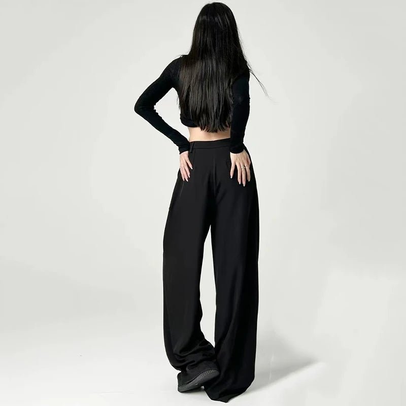 Baggy Grey Pants – Casual High - Waist Harajuku Look - LunaKit.LTD