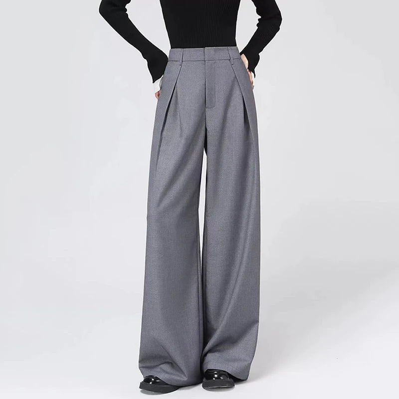 Baggy Grey Pants – Casual High - Waist Harajuku Look - LunaKit.LTD