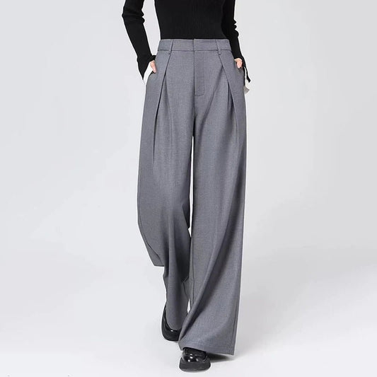 Baggy Grey Pants – Casual High - Waist Harajuku Look - LunaKit.LTD