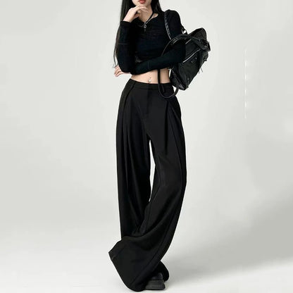 Baggy Grey Pants – Casual High - Waist Harajuku Look - LunaKit.LTD