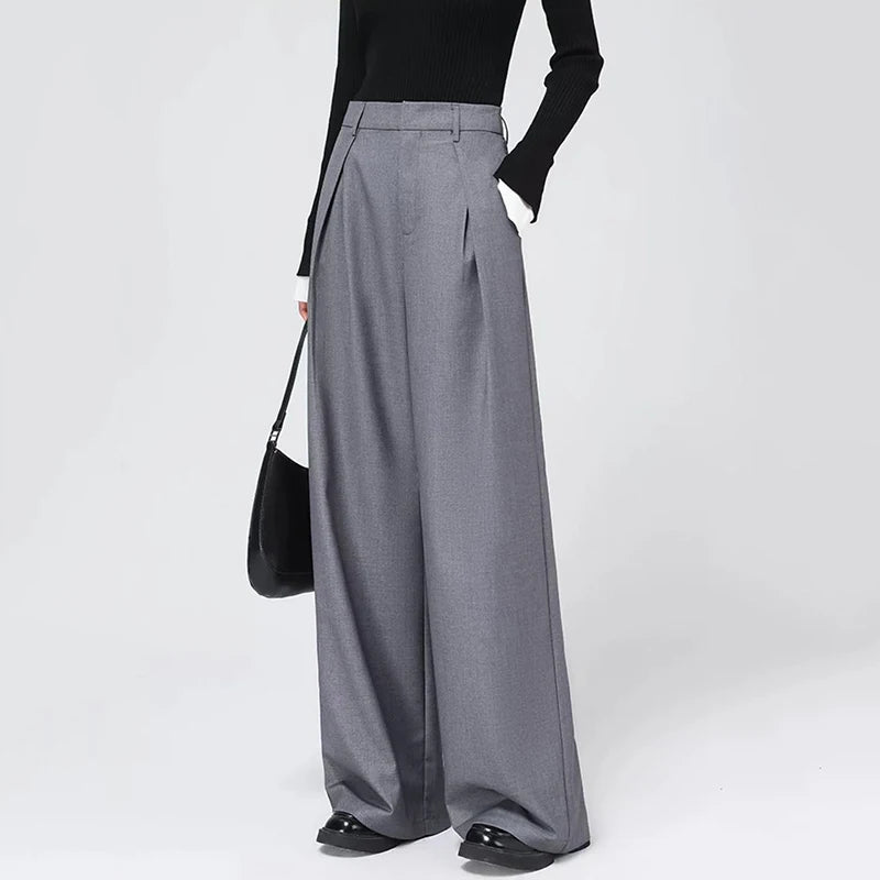 Baggy Grey Pants – Casual High - Waist Harajuku Look - LunaKit.LTD