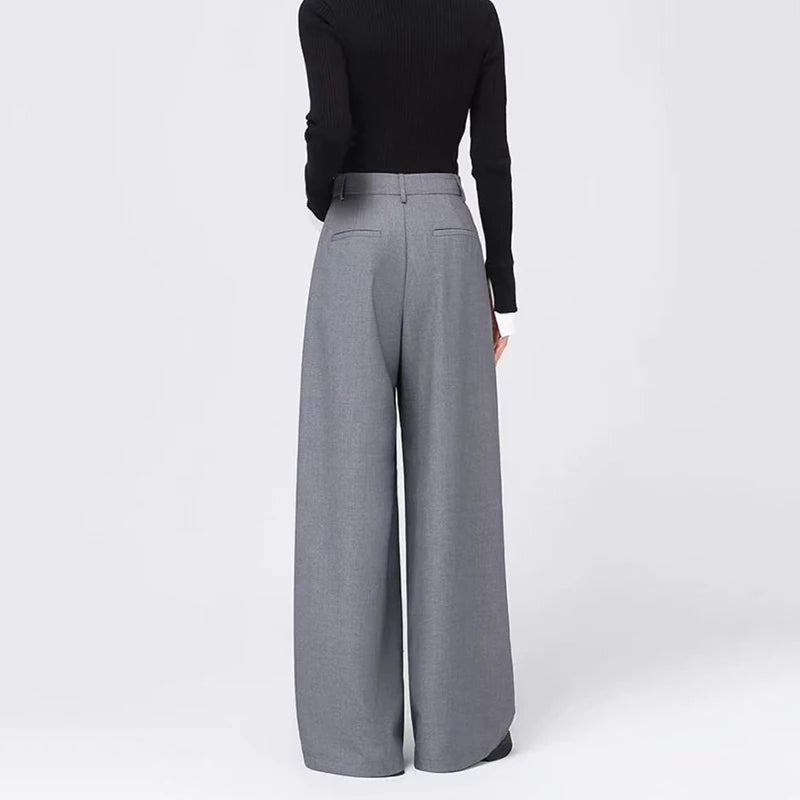 Baggy Grey Pants – Casual High - Waist Harajuku Look - LunaKit.LTD