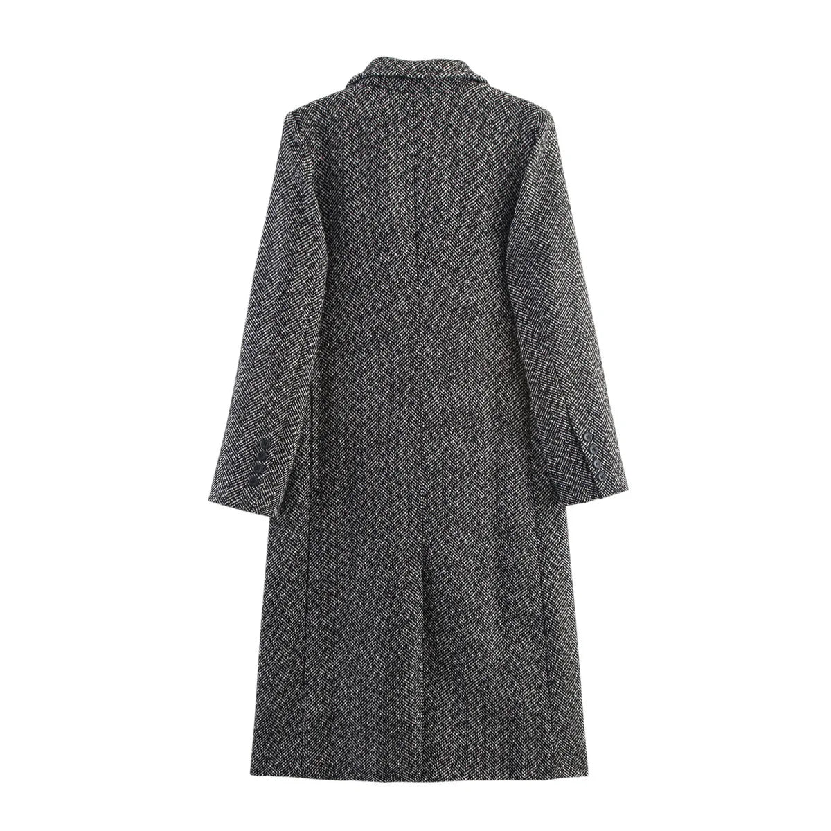 British Style Plaid Coat – Medium - Length Office Chic - LunaKit.LTD