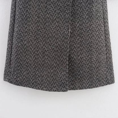 British Style Plaid Coat – Medium - Length Office Chic - LunaKit.LTD