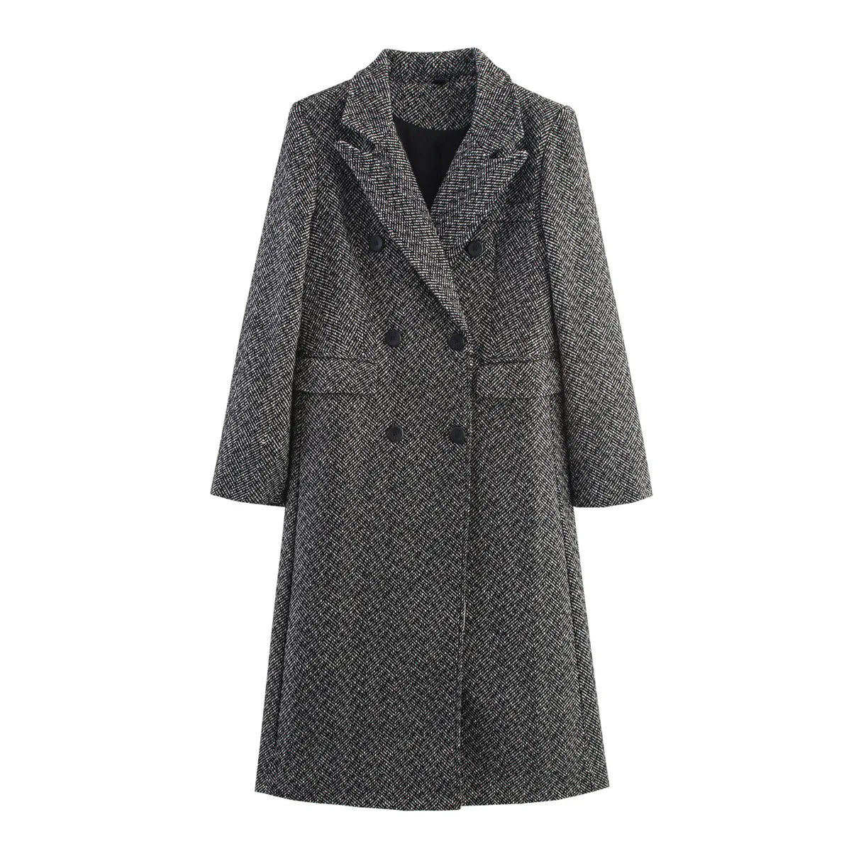 British Style Plaid Coat – Medium - Length Office Chic - LunaKit.LTD