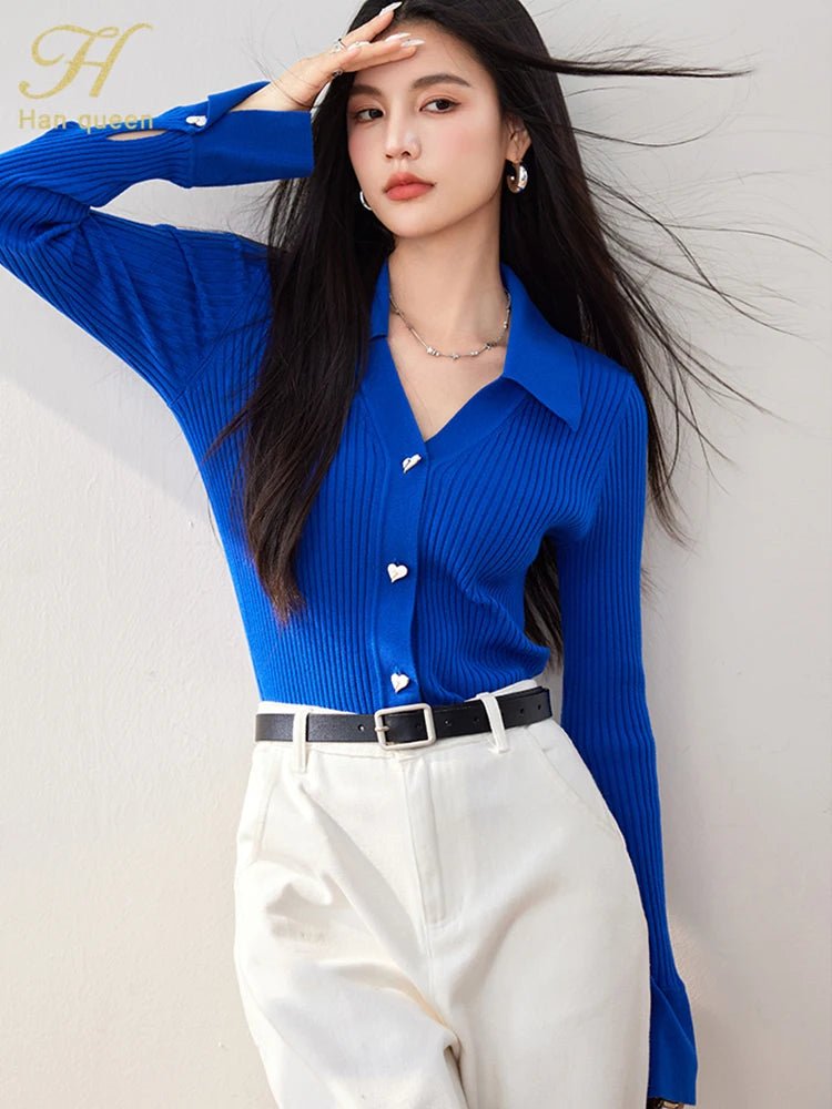 Button - Up Knit Sweater – Cozy Korean Style - LunaKit.LTD