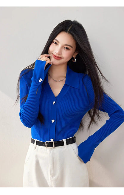 Button - Up Knit Sweater – Cozy Korean Style - LunaKit.LTD