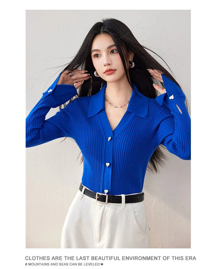 Button - Up Knit Sweater – Cozy Korean Style - LunaKit.LTD